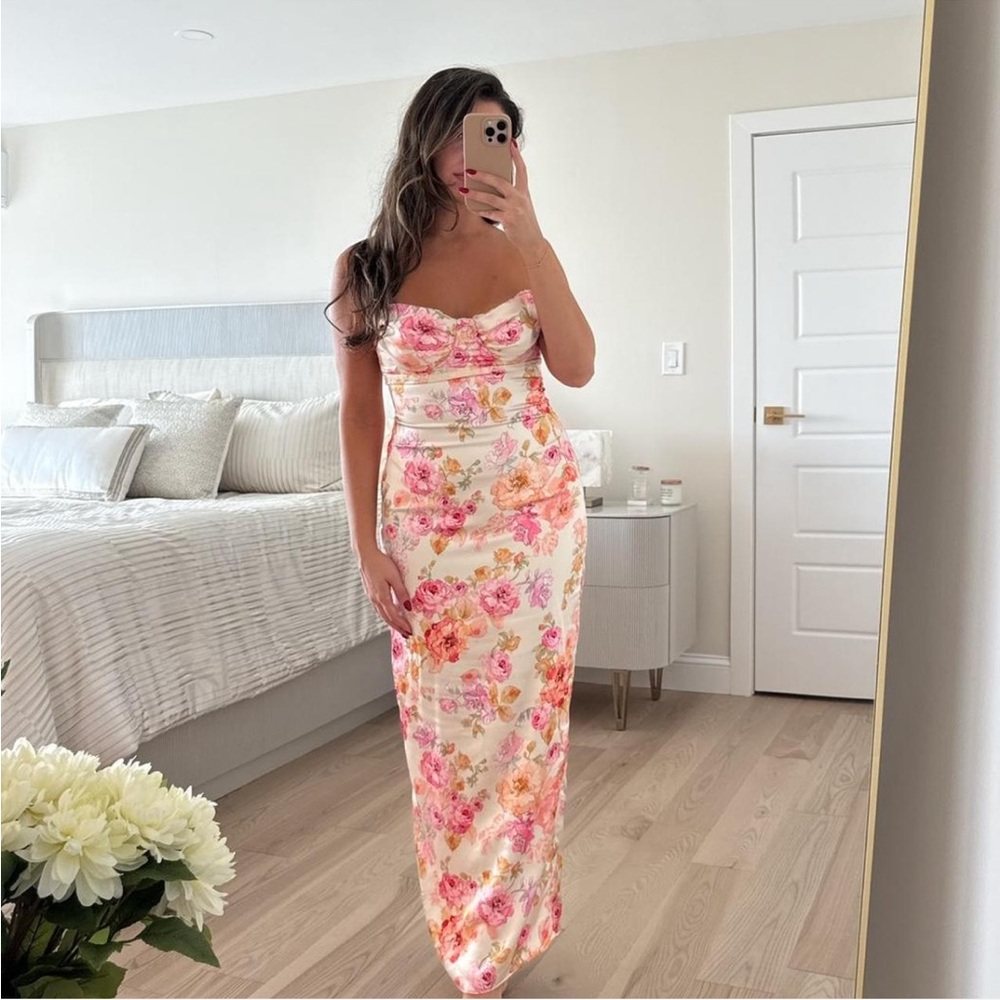 Floral Strapless Maxi Dress